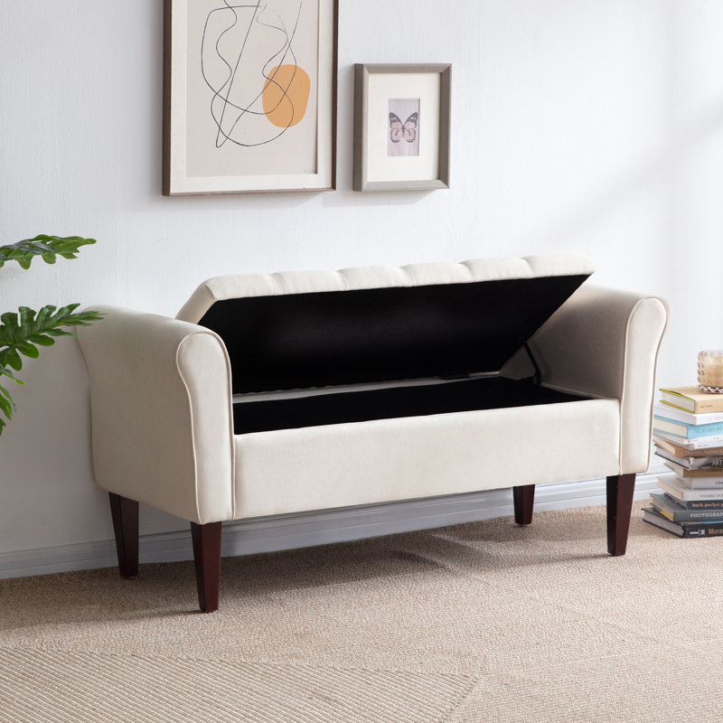 Red Barrel Studio® Fatheha Upholstered Flip Top Storage Bench &amp; Reviews ...